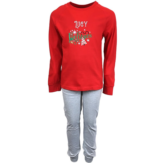 Personalised Christmas Disney Inspired Believes Unisex Pyjamas 18-24M upto 11-12