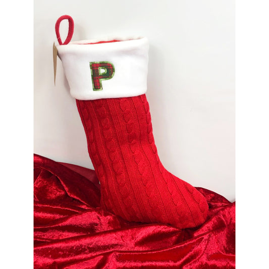 Red Knitted Applique Design Stocking