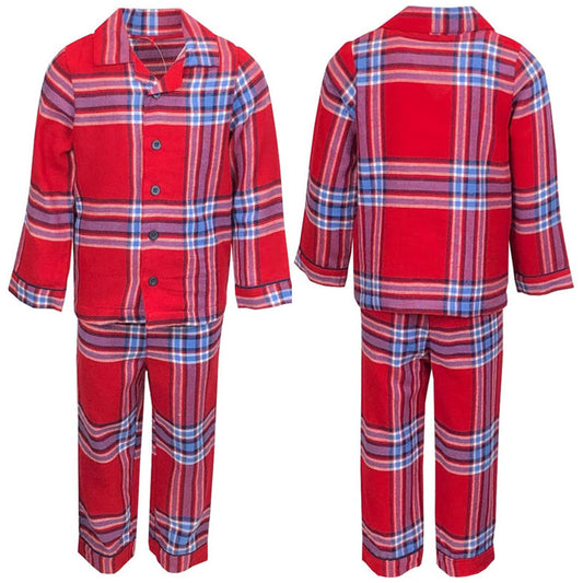 Red Checked Personalised Babies Pyjamas