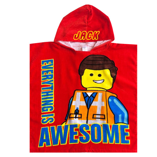 Personalised Embroidered LEGO Hooded Towel