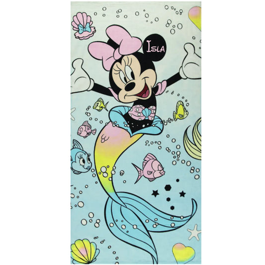 Minnie Mouse Mermaid Beach Towel