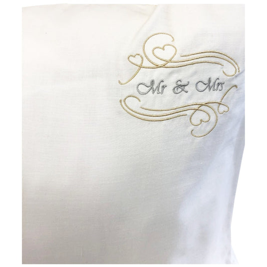 MR and MRS Personalised Embroidered Pillowcases