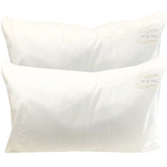 MR and MRS Personalised Embroidered Pillowcases