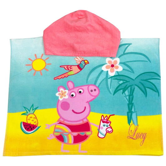 Peppa Pig Personalised Hooded Towel Poncho