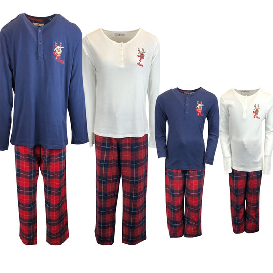 Personalised Reindeer Family Adult Christmas Pyjamas
